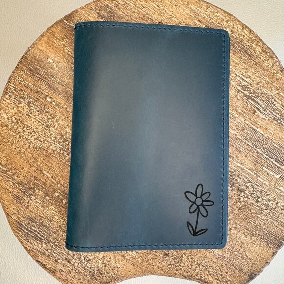 Genuine Leather Passport Holder OCEAN BLUE Passport Wallet NEW FAST SHIP - Picture 2 of 5